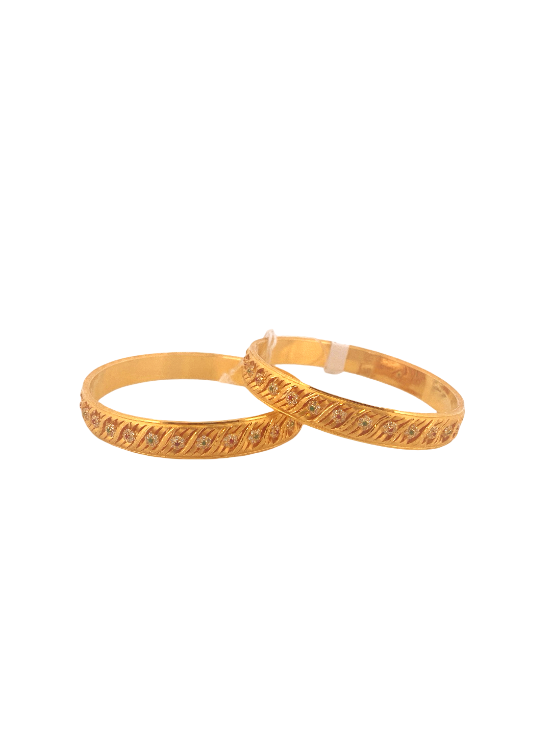 22K Gold CZ Designer 2 Pieces Set Of Ladies Bangles