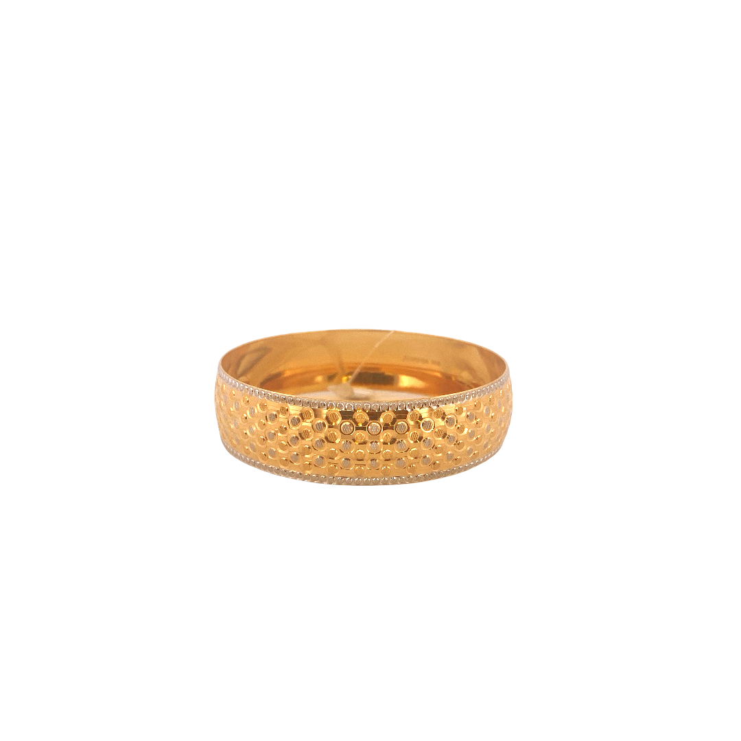 22K Gold Two-tone Designer Ladies Single Bangle