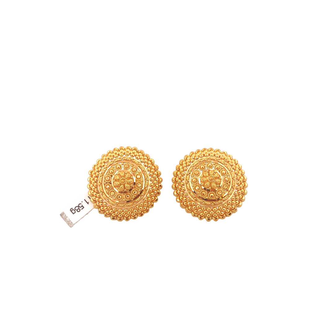 22K Gold Designer Ladies Stud Earrings