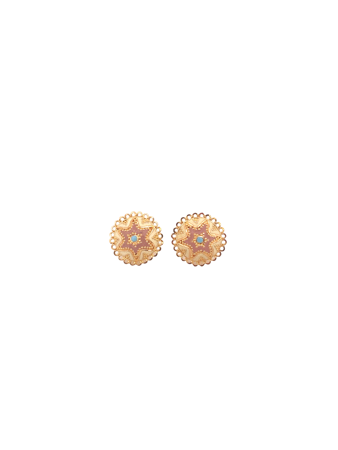 22K Gold Meena Designer Ladies Stud Earrings