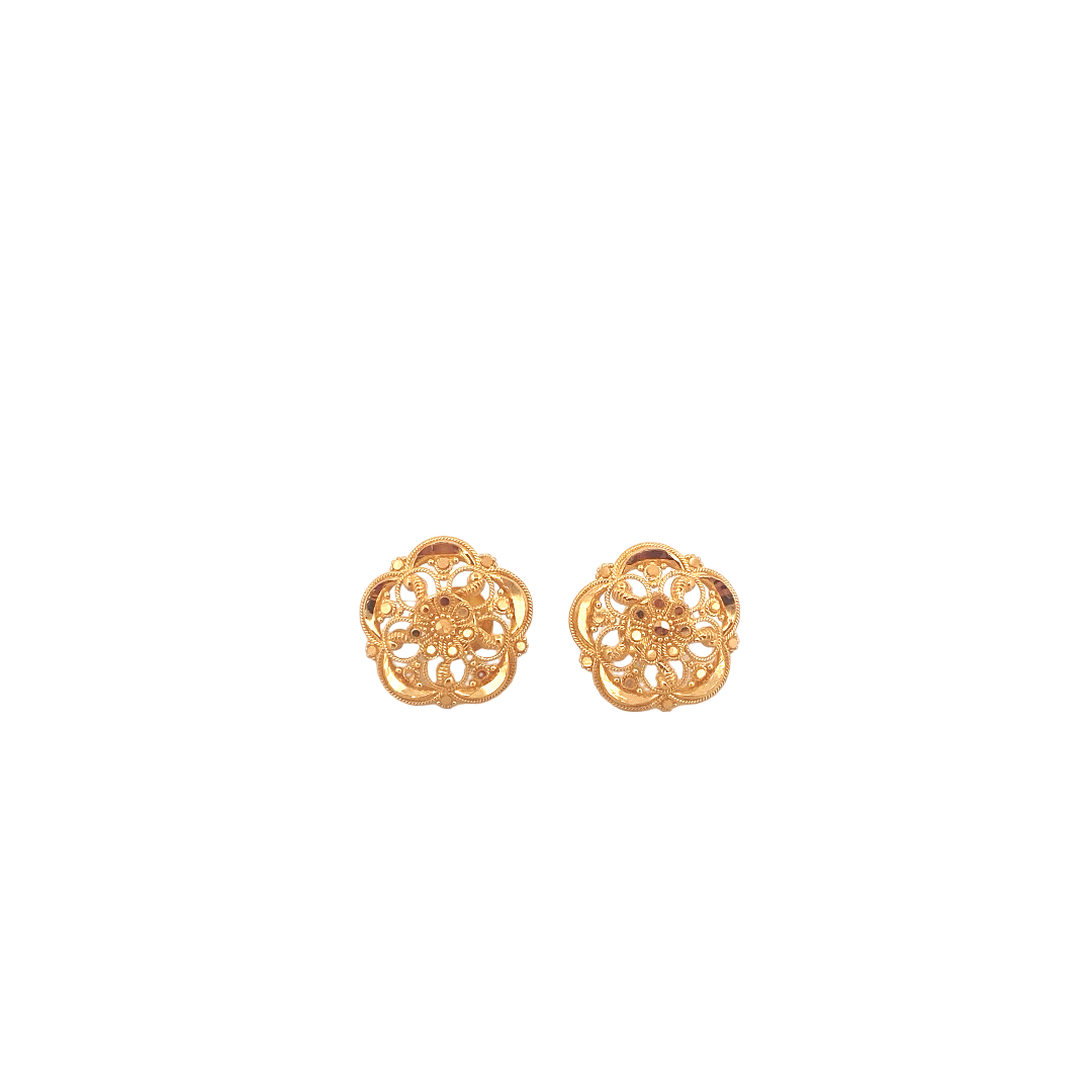 22K Gold Designer Ladies Stud Earrings