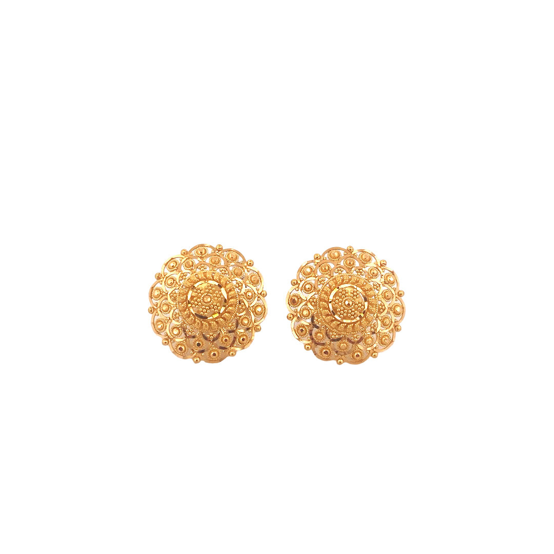 22K Gold Designer Ladies Stud Earrings