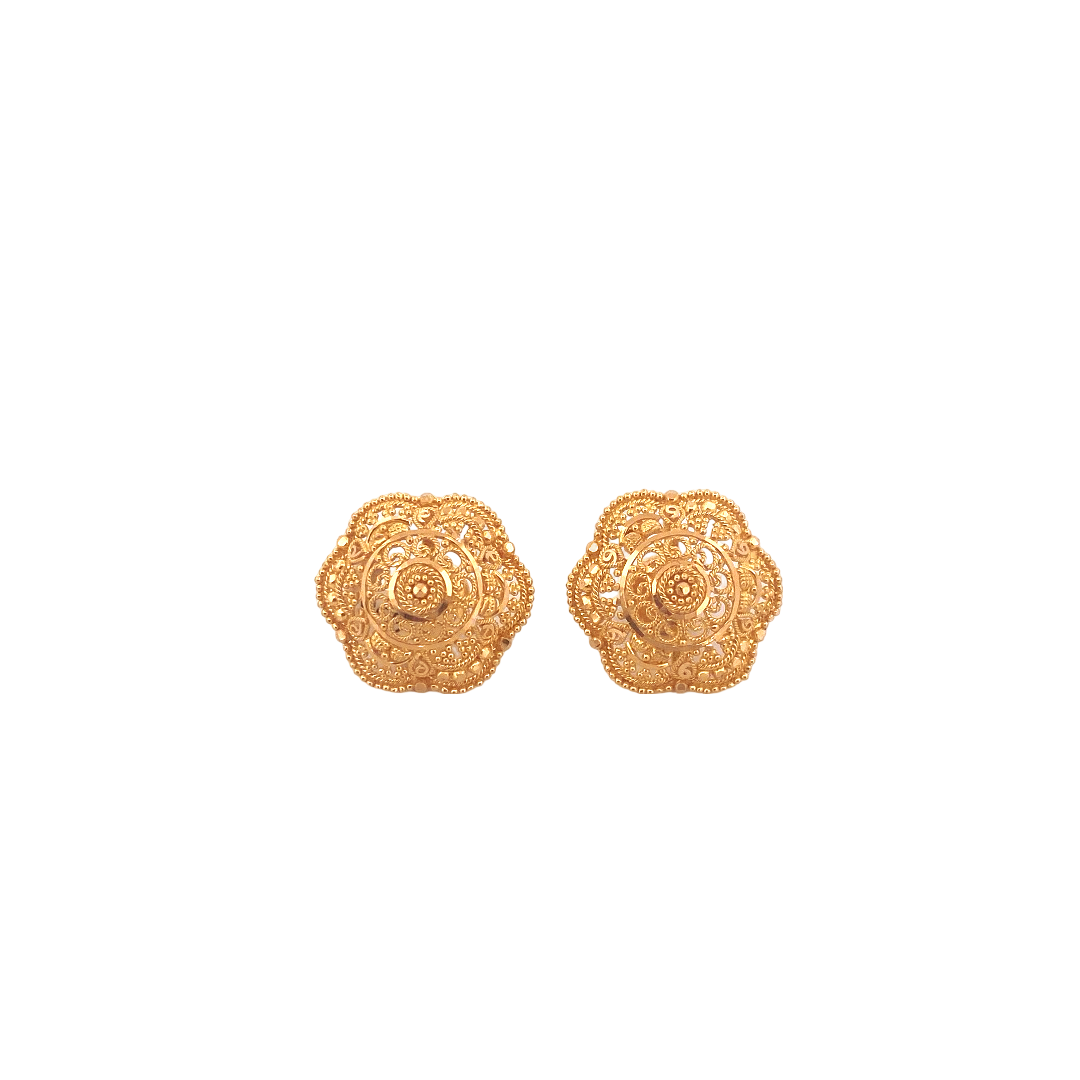 22K Gold Designer Ladies Stud Earrings