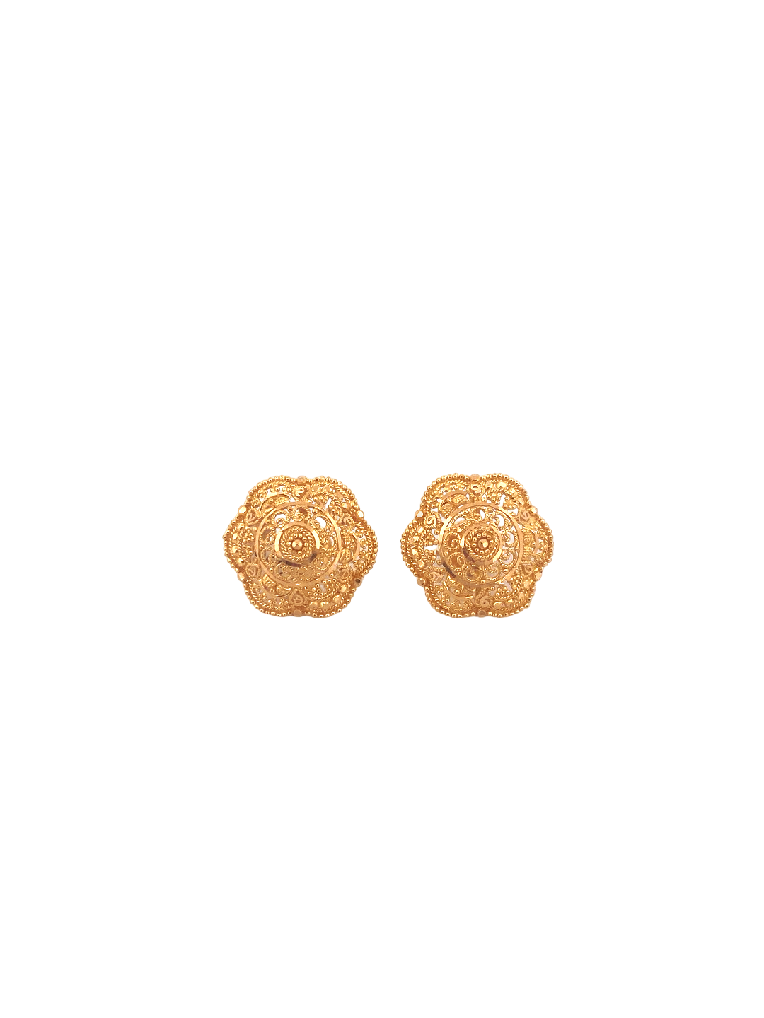 22K Gold Designer Ladies Stud Earrings
