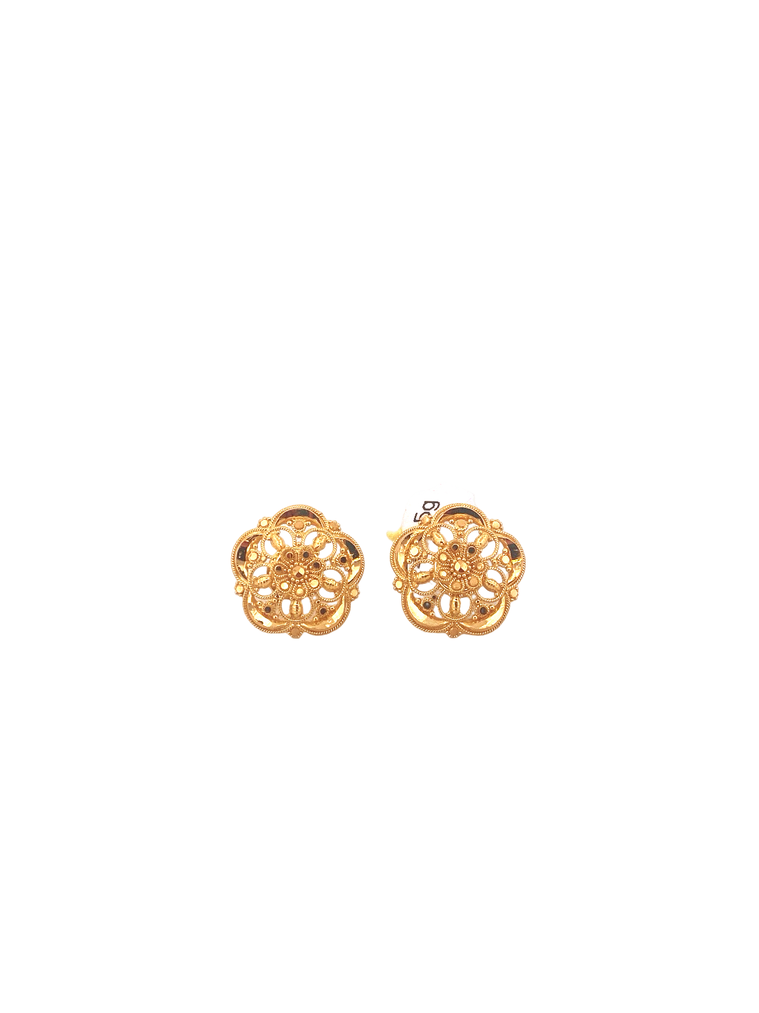 22K Gold Designer Ladies Stud Earrings