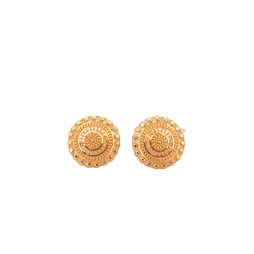 22K Gold Designer Ladies Stud Earrings