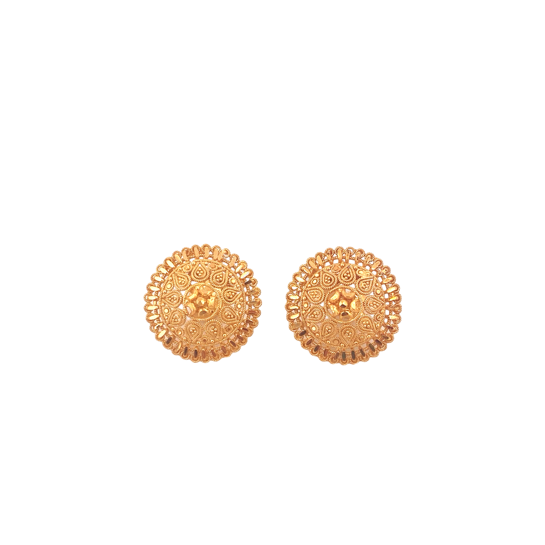 22K Gold Designer Ladies Stud Earrings