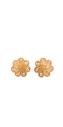 22K Gold Flower Designer Ladies Stud Earrings
