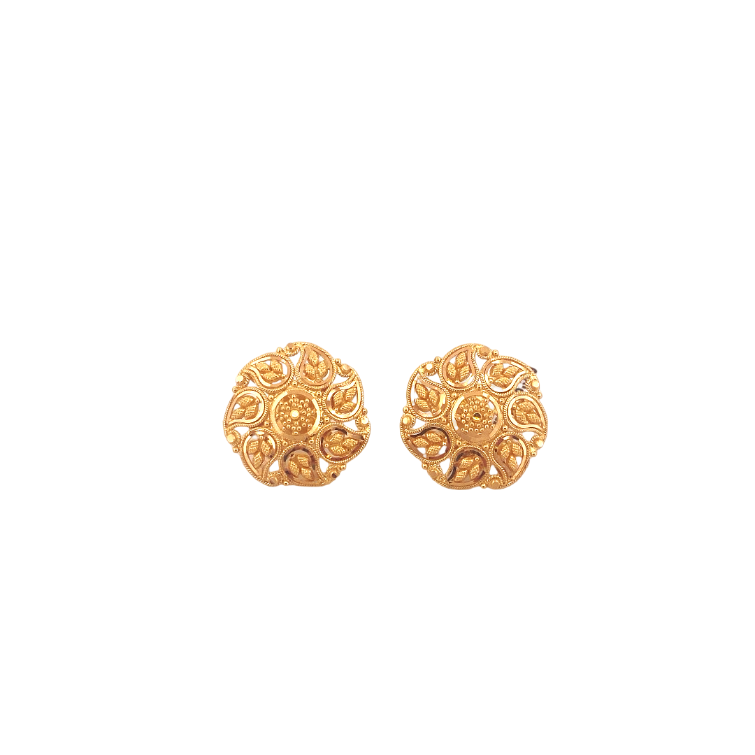 22K Gold Designer Ladies Stud Earrings