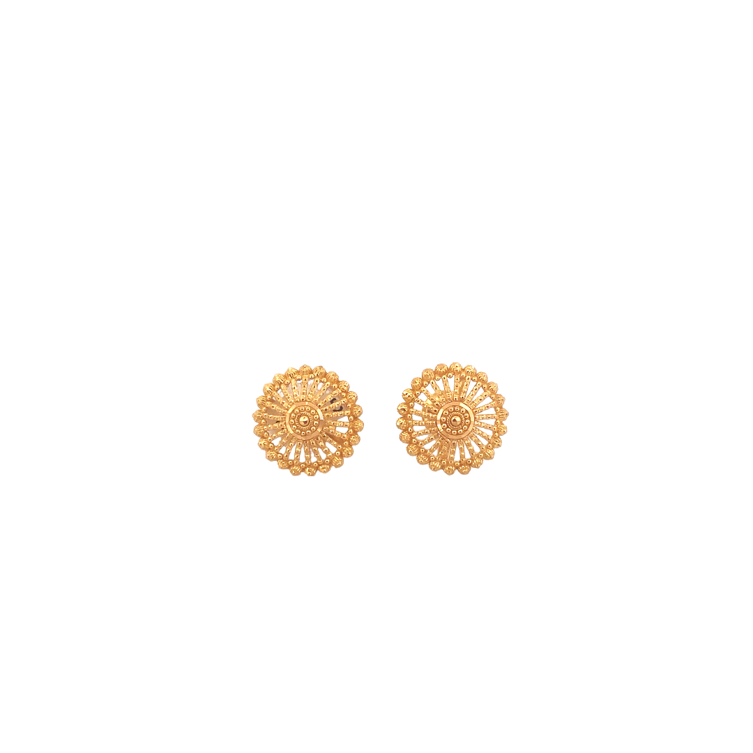 22K Gold Designer Ladies Stud Earrings