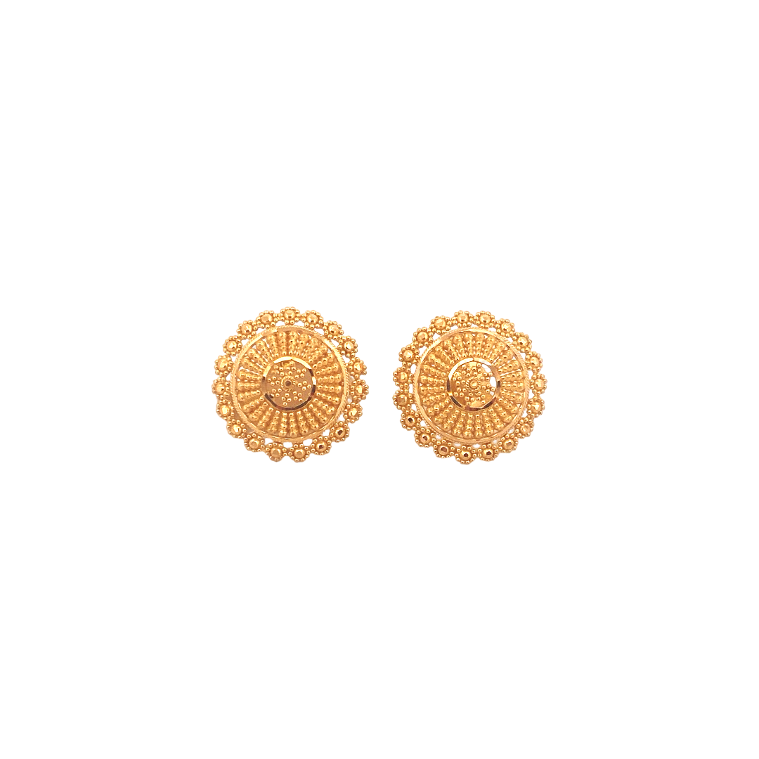 22K Gold Designer Ladies Stud Earrings