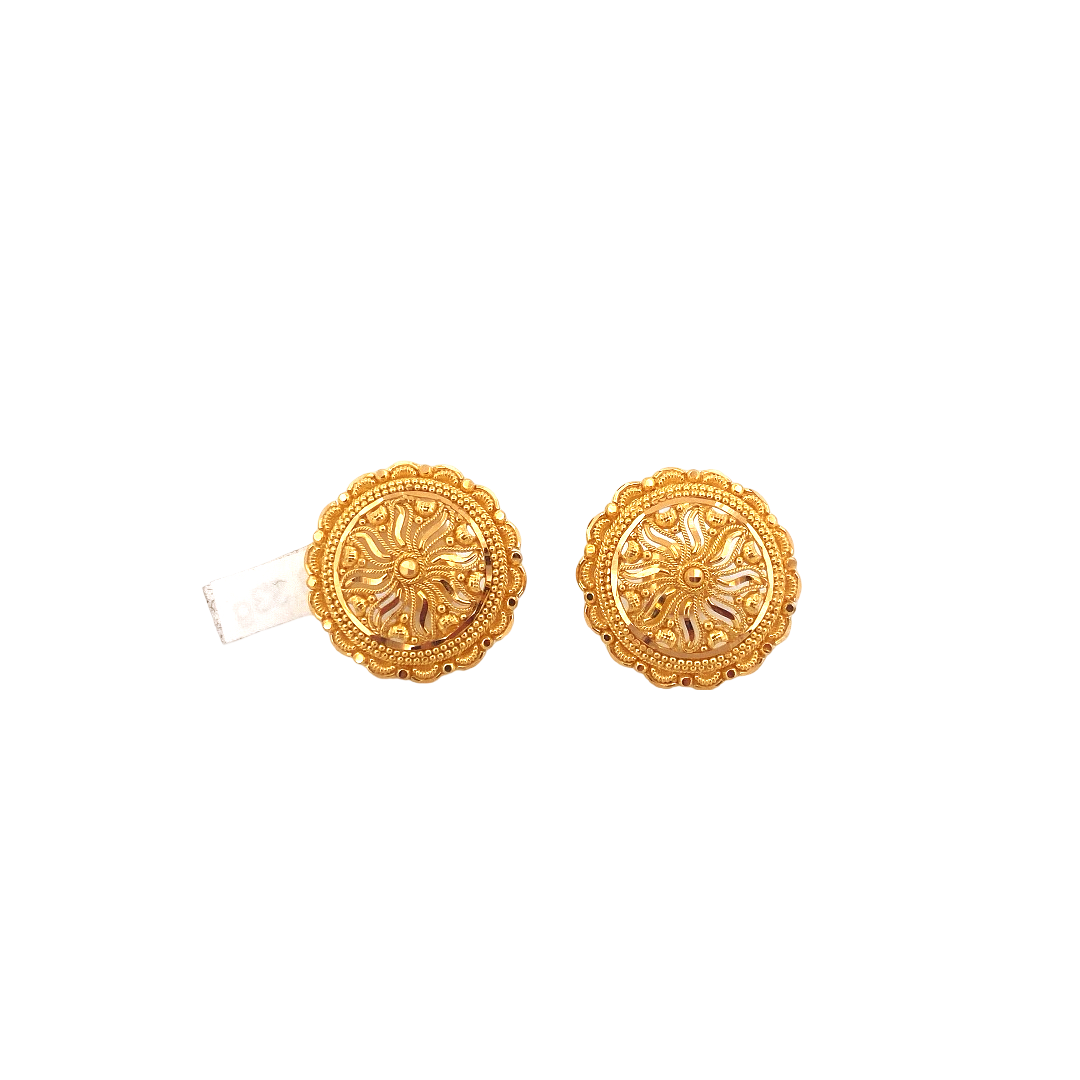 22K Gold Designer Ladies Stud Earrings