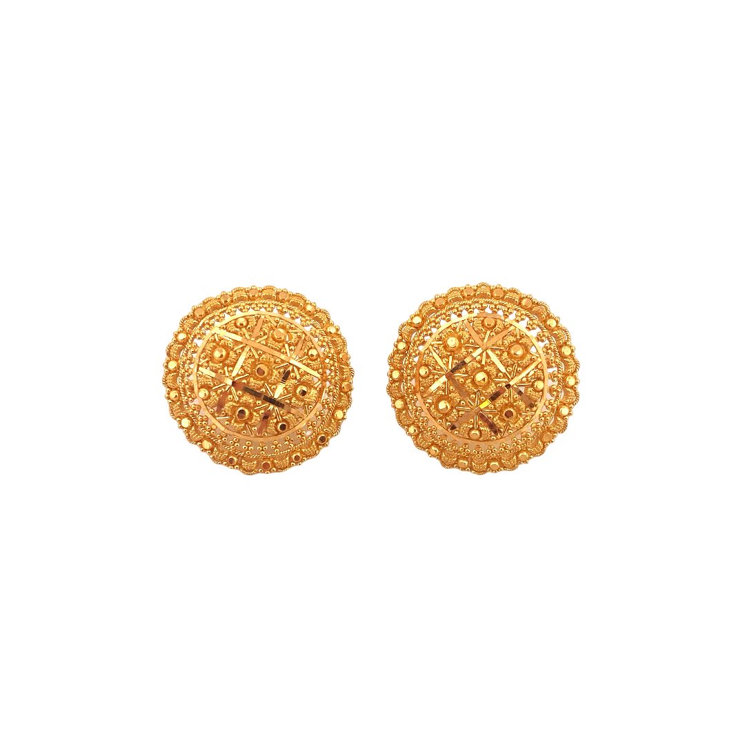 22K Gold Designer Ladies Stud Earrings