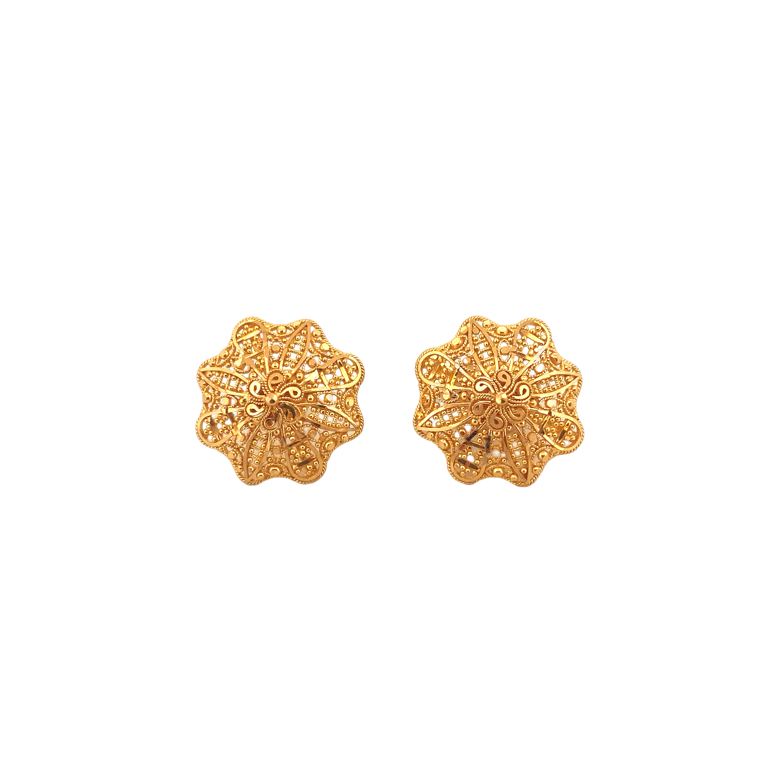 22K Gold Designer Ladies Stud Earrings