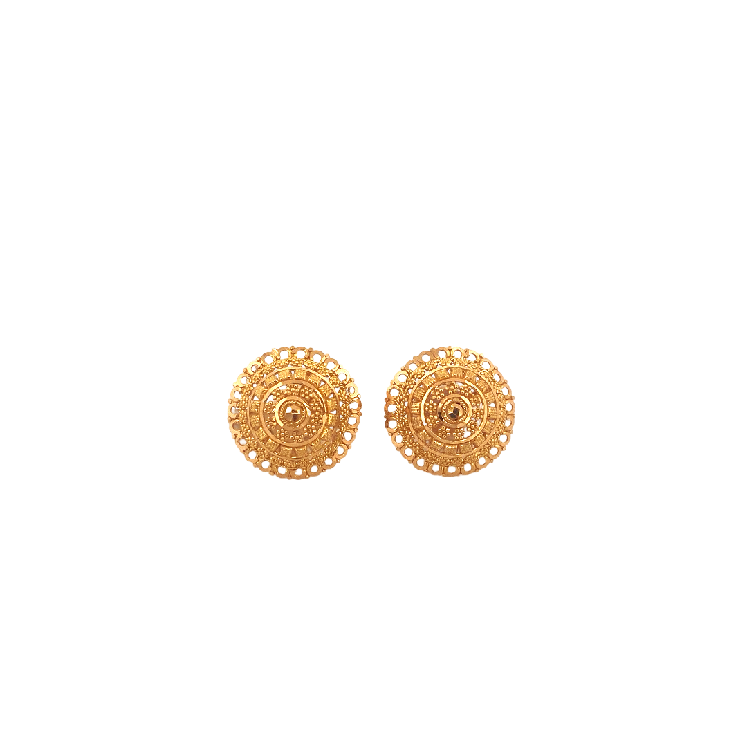 22K Gold Designer Ladies Stud Earrings
