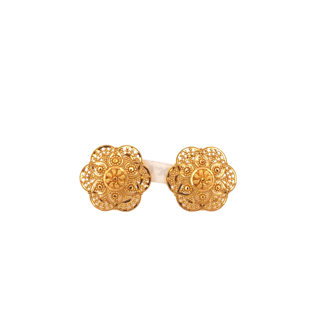 22K Gold Designer Ladies Stud Earrings