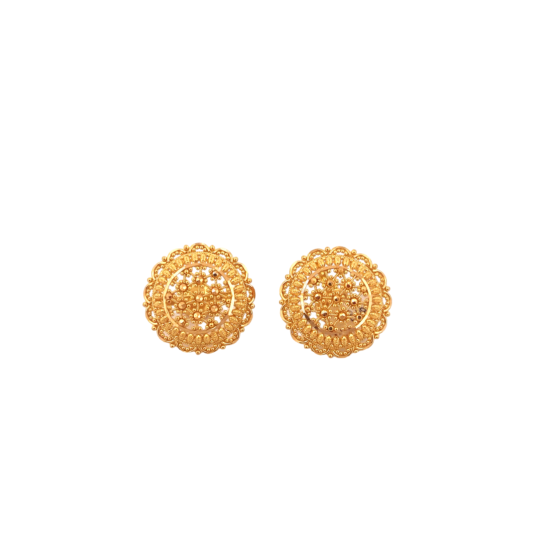 22K Gold Designer Ladies Stud Earrings