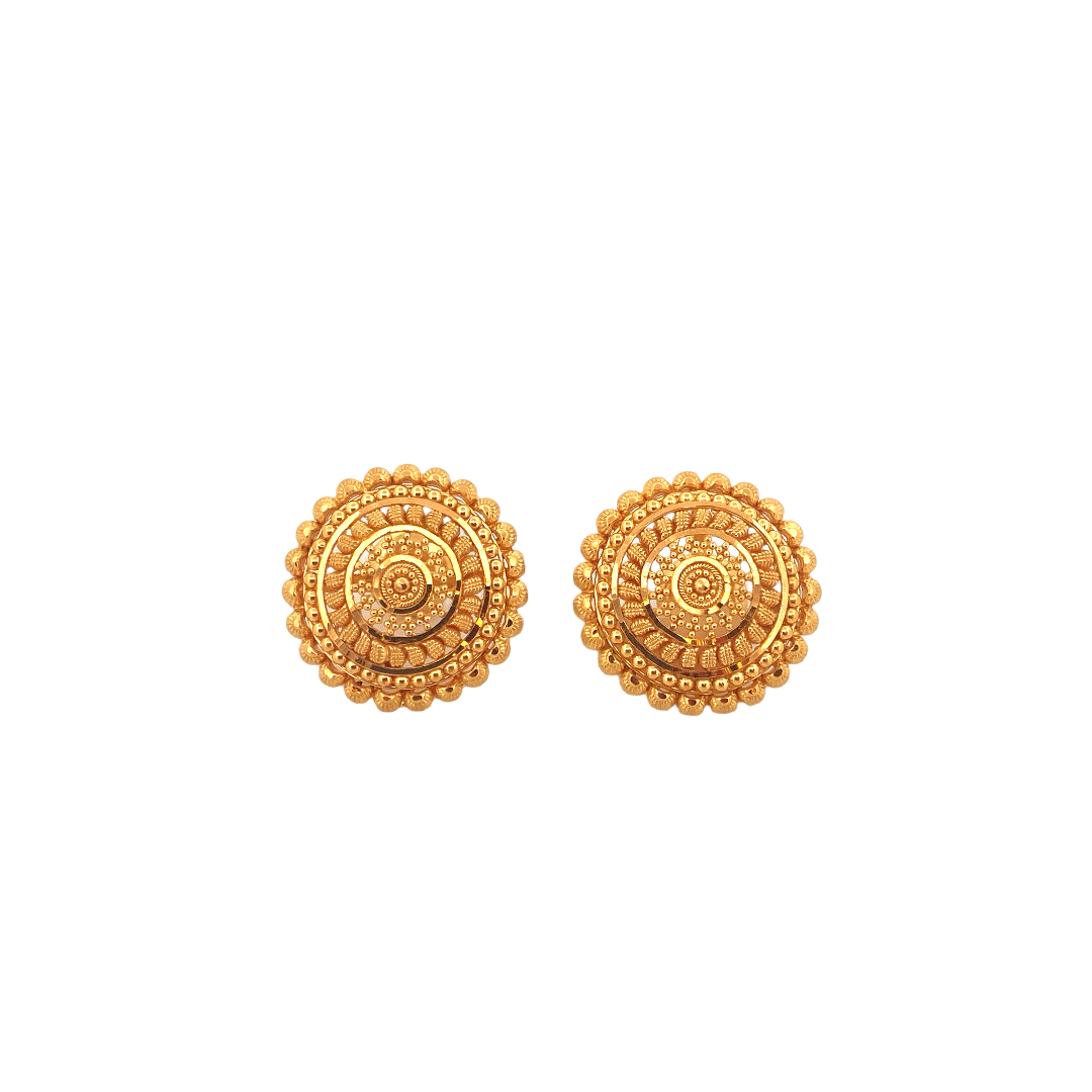 22K Gold Designer Ladies Stud Earrings