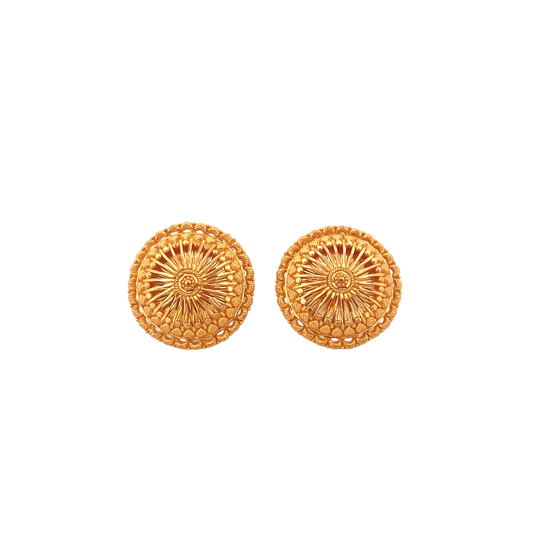 22K Gold Designer Ladies Stud Earrings