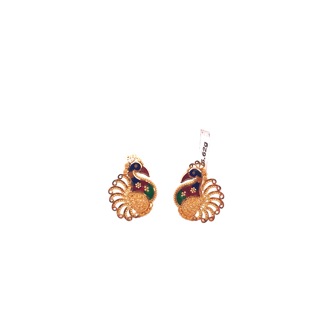 22K Gold Designer Ladies Stud Earrings