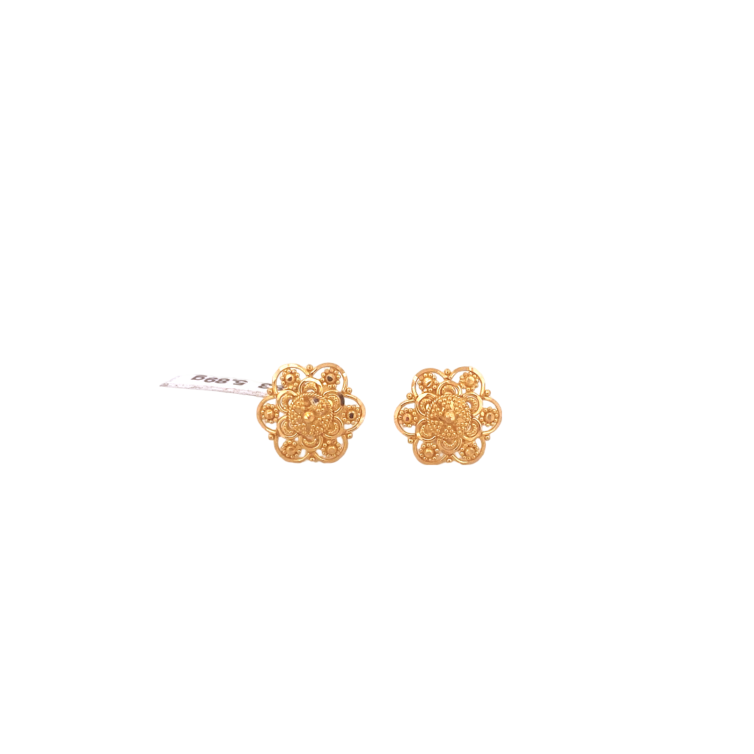 22K Gold Designer Ladies Stud Earrings