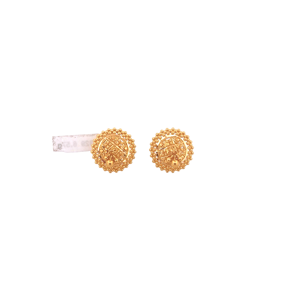 22K Gold Designer Ladies Stud Earrings