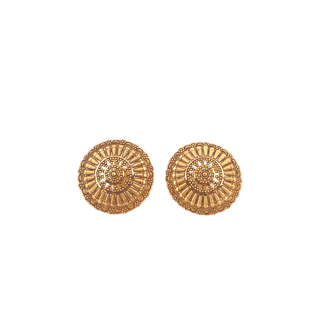22K Gold Designer Ladies Stud Earrings
