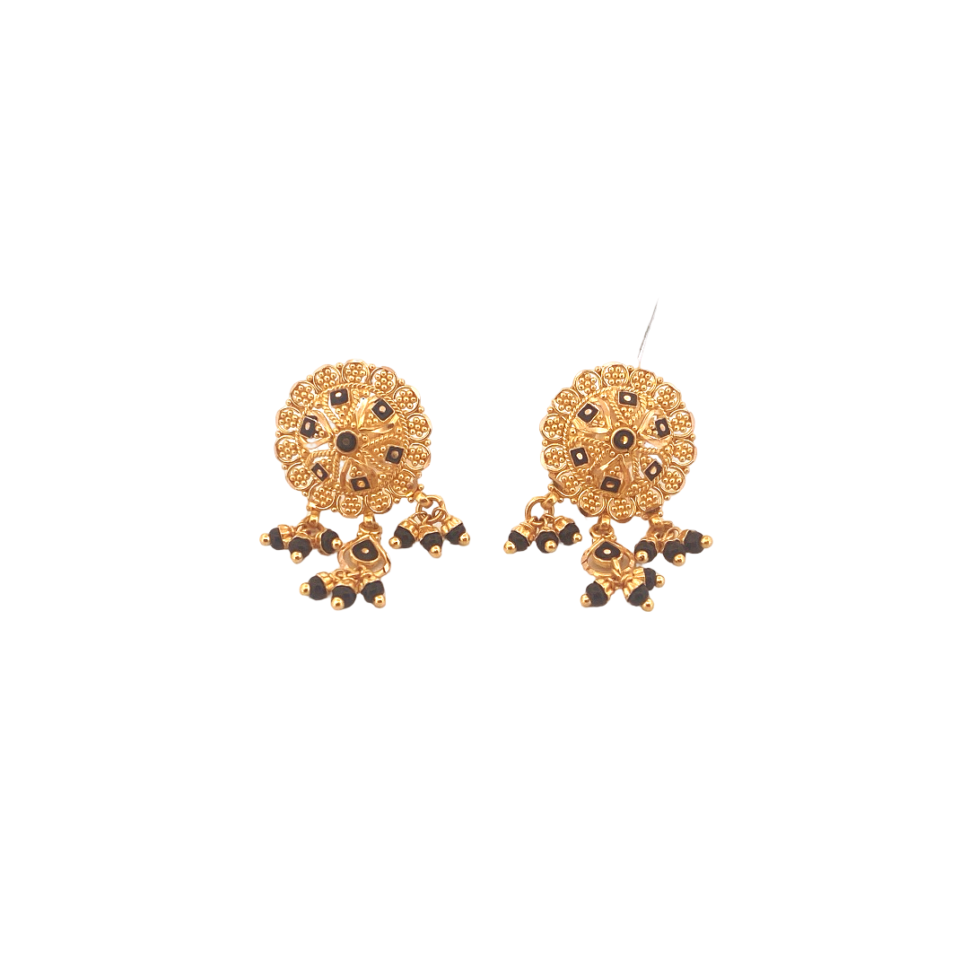 22K Gold Designer Ladies Stud Earrings