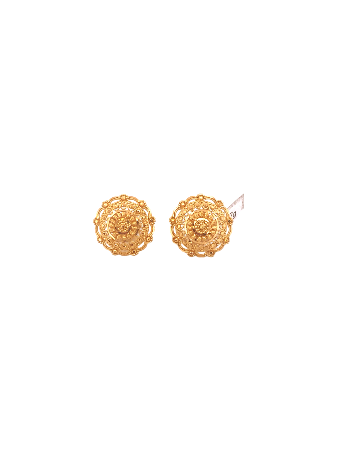 22K Gold Designer Ladies Stud Earrings