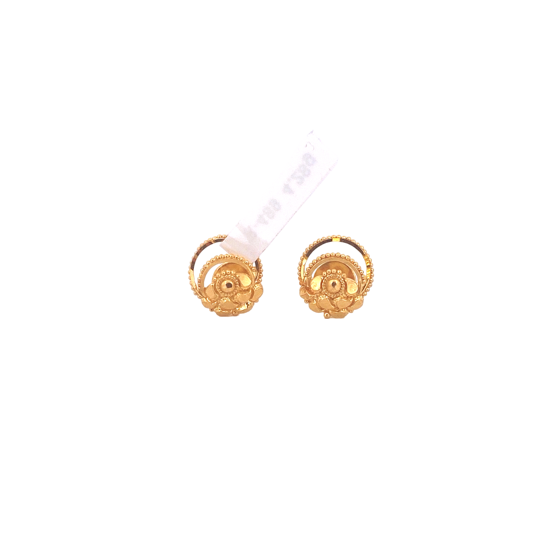 22K Gold Designer Ladies Stud Earrings
