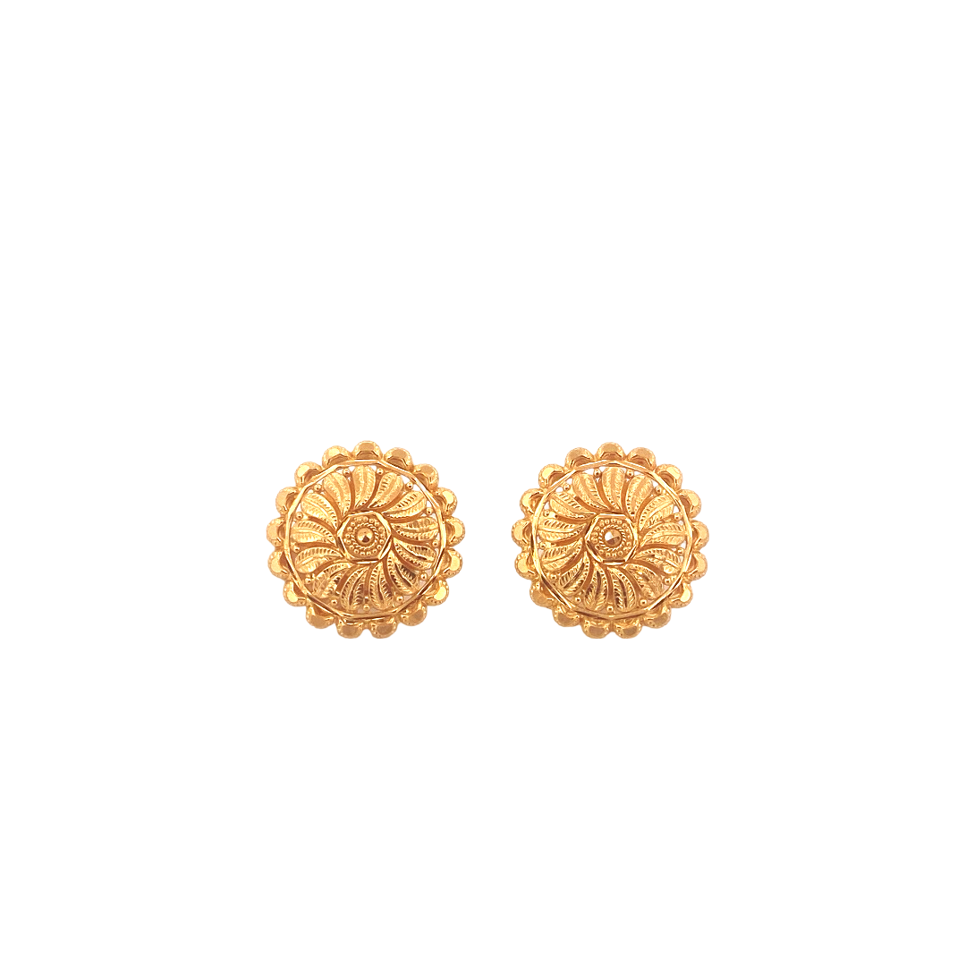 22K Gold Designer Ladies Stud Earrings