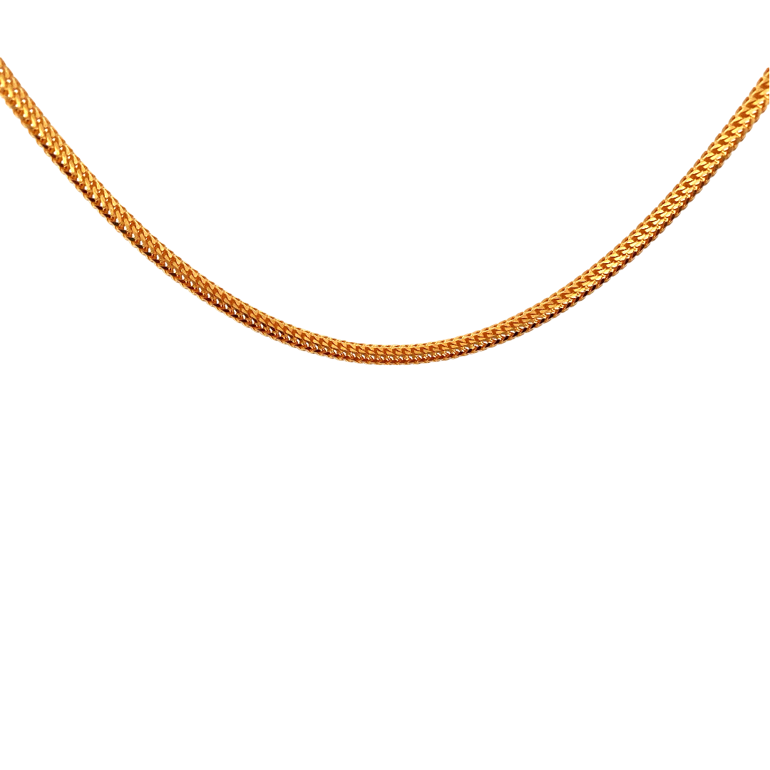 20'' 22K Gold Foxtail Designer Chain