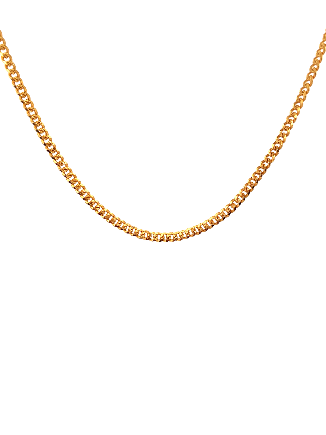 22'' 22K Gold Designer Curb Link Chain