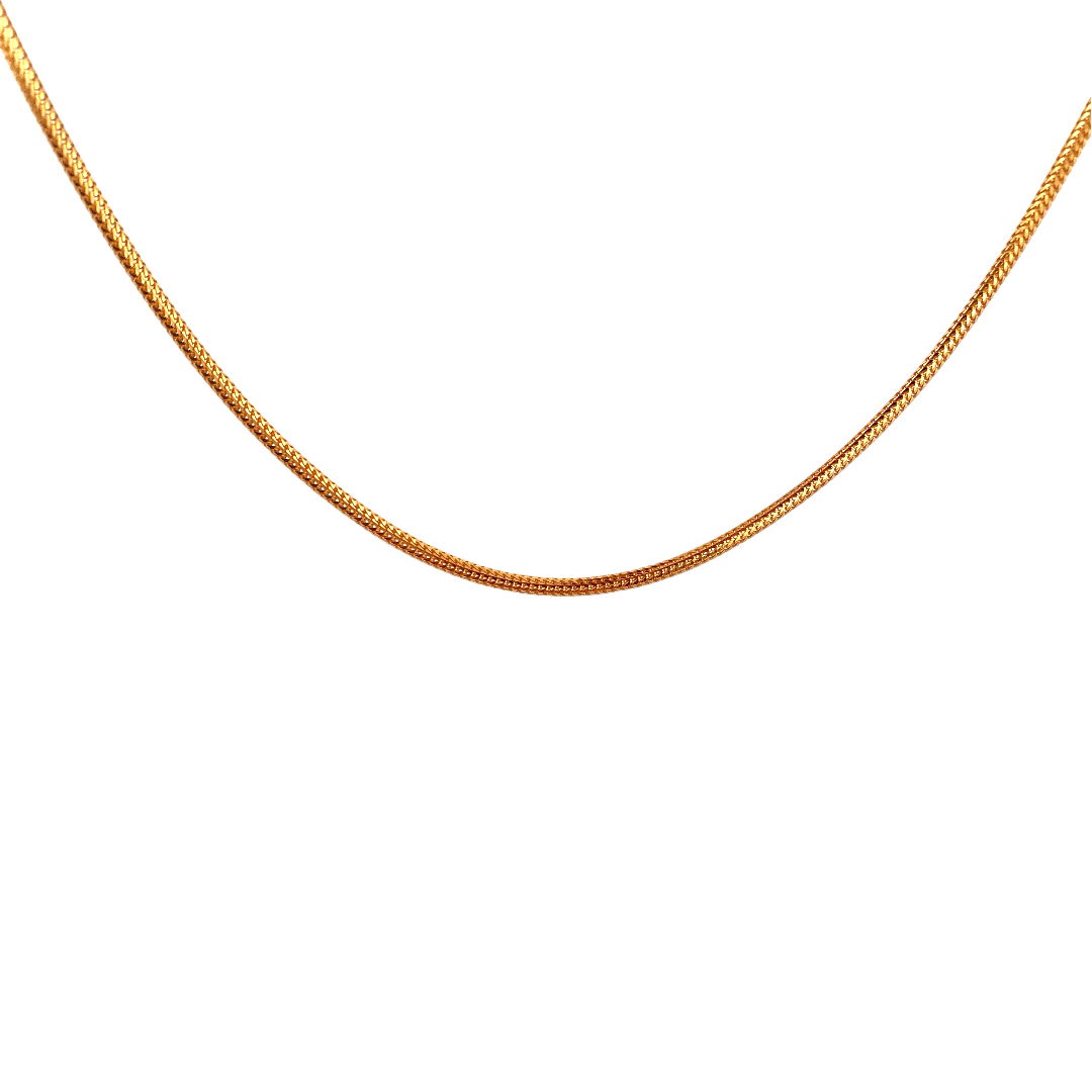 22'' 22K Gold Foxtail Designer Chain
