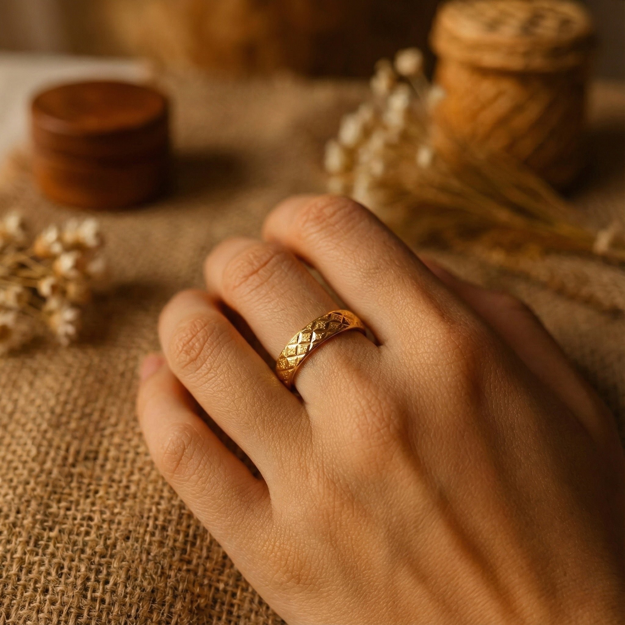 22K Gold Designer Band