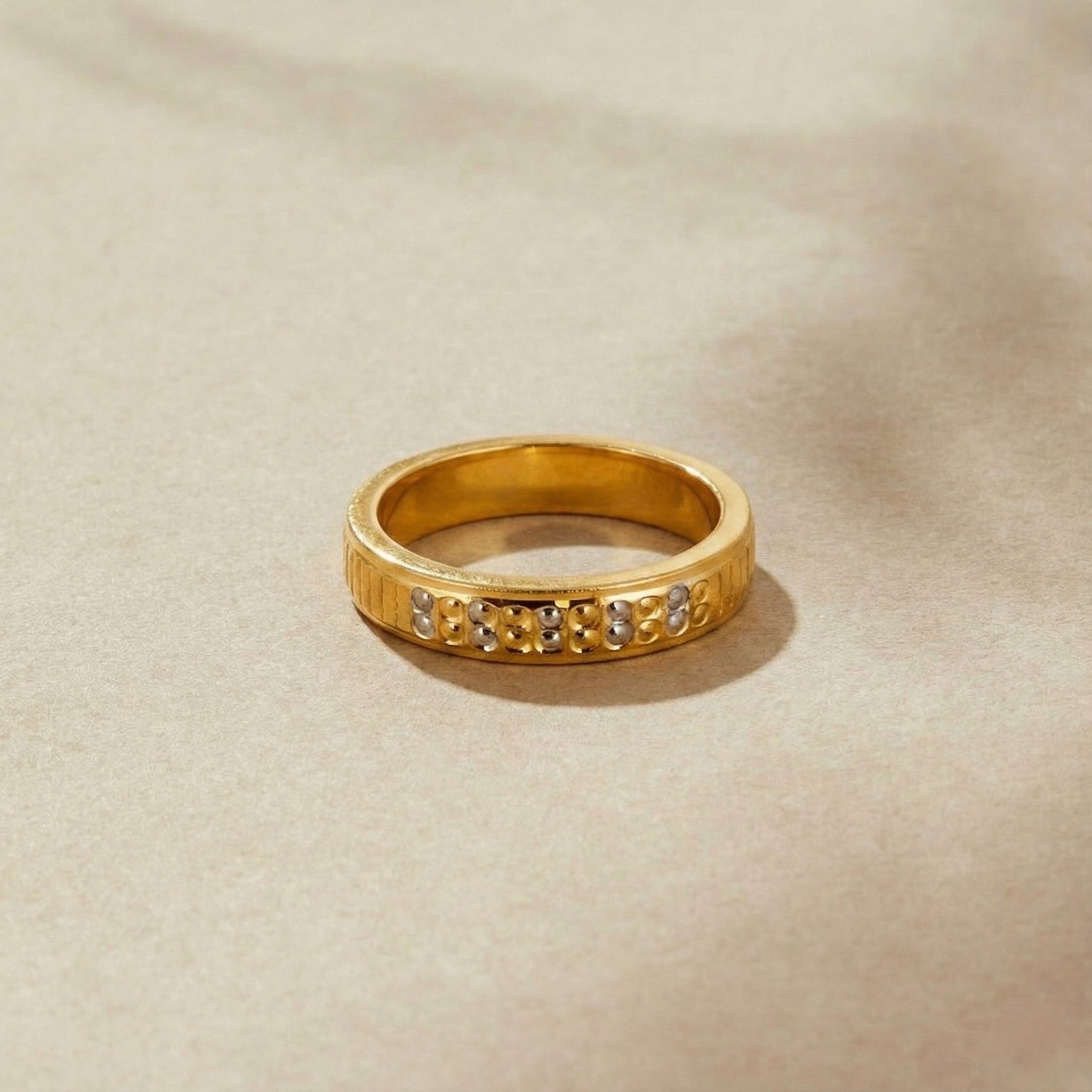 22K Gold Two-tone Designer Band