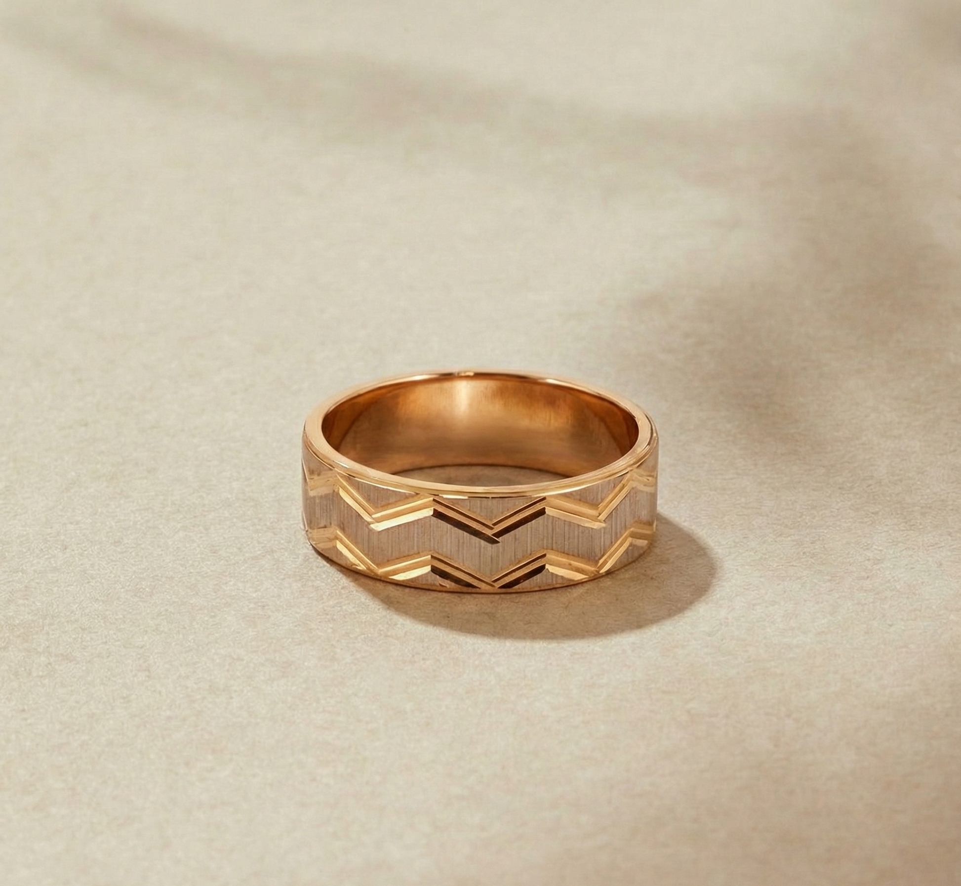 22K Gold Two-tone Designer Band