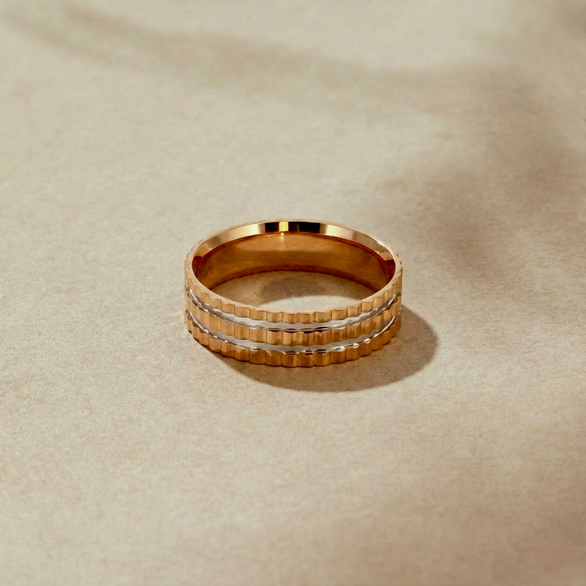 22K Two-tone Gold Designer Band