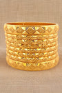 22K Gold Laser Cut Designer 8 Pieces Bangles Set