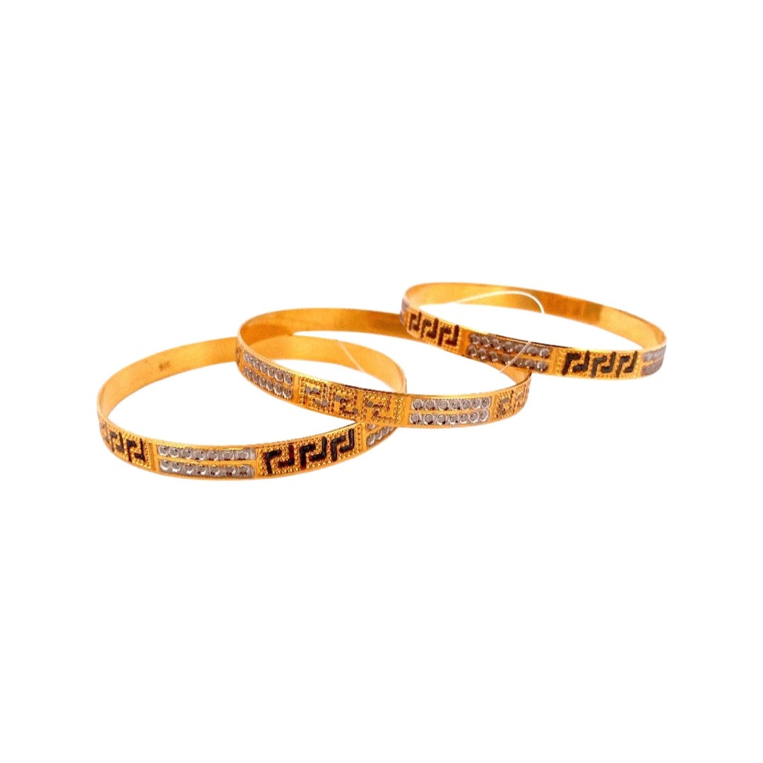 22K Gold Designer 3 Pieces Bangles Set