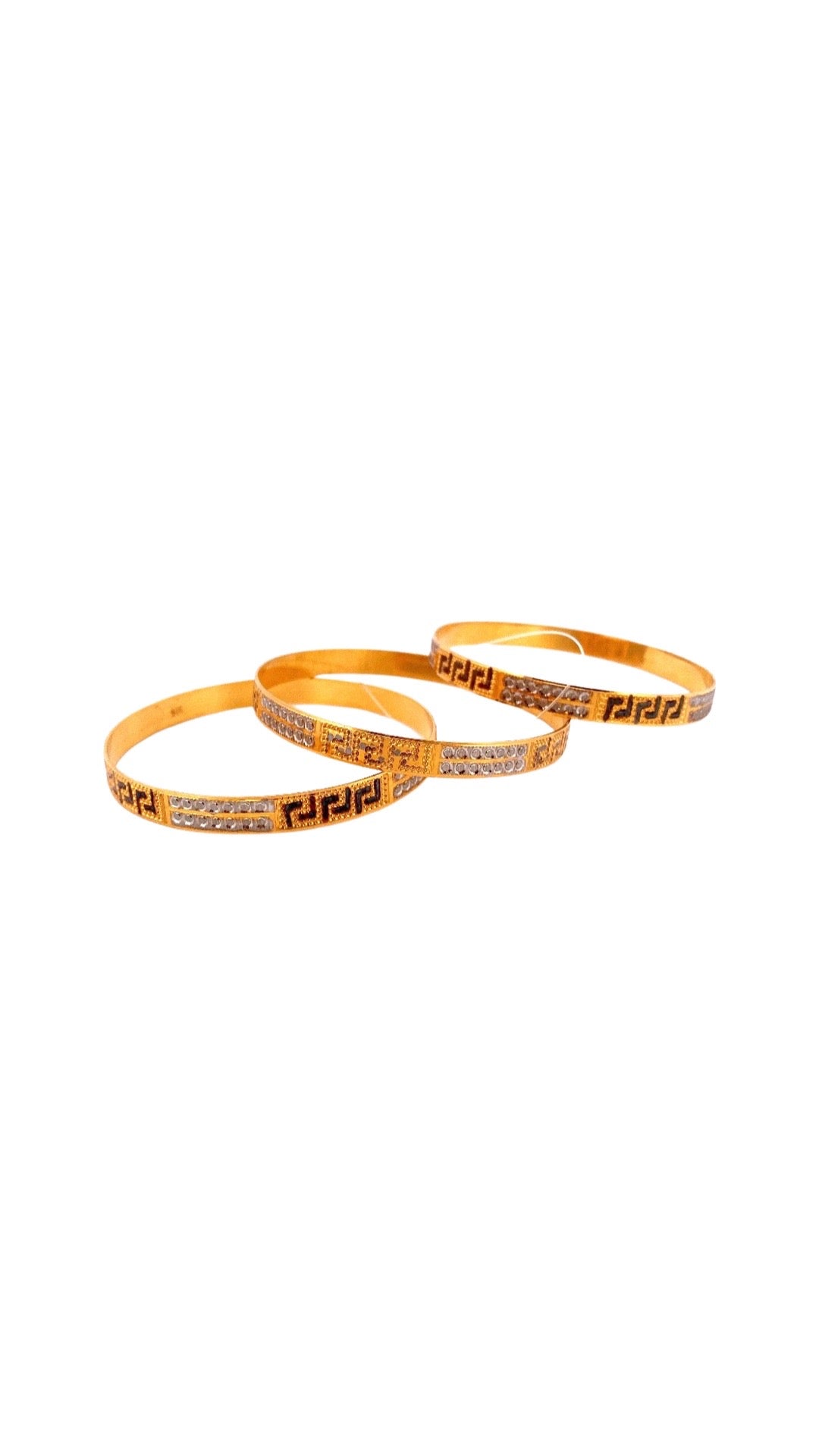 22K Gold Designer 3 Pieces Bangles Set