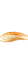22K Gold Dotted-design Plain 6 Pieces Bangles Set