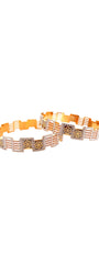 22K Gold Two-tone Flower Decor Pair of Bangles