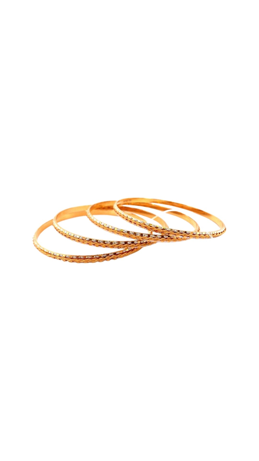 22K Gold Two-tone  4 Pieces Bangles Set