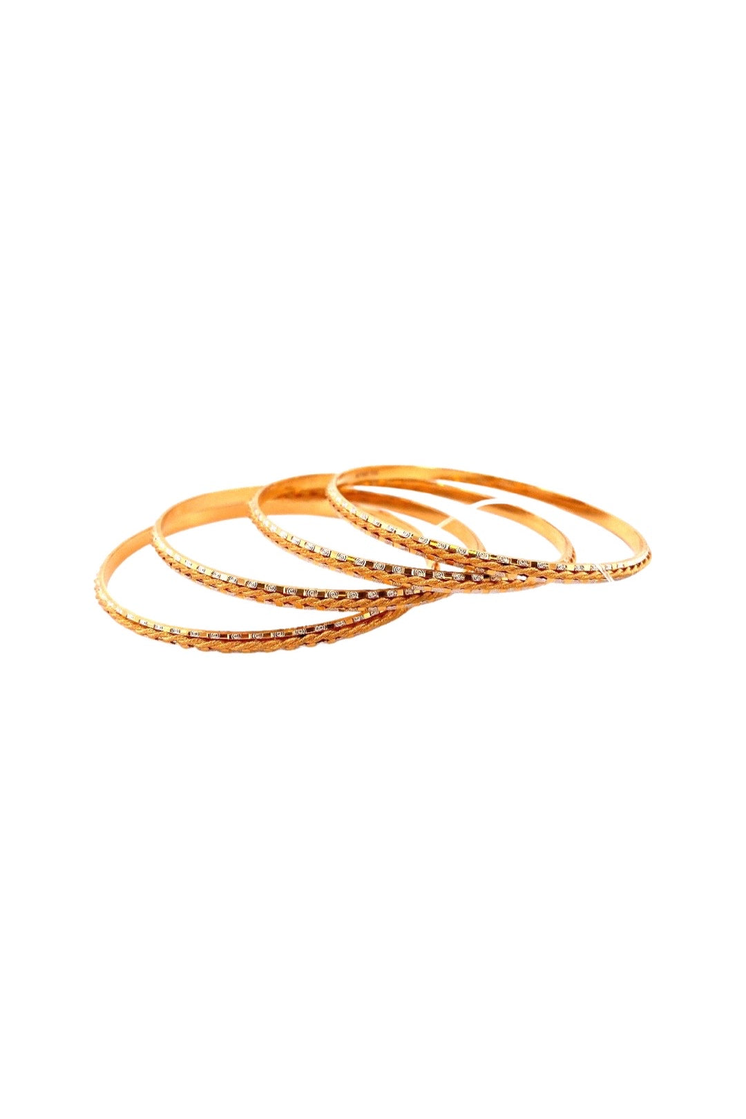 22K Gold Two-tone  4 Pieces Bangles Set