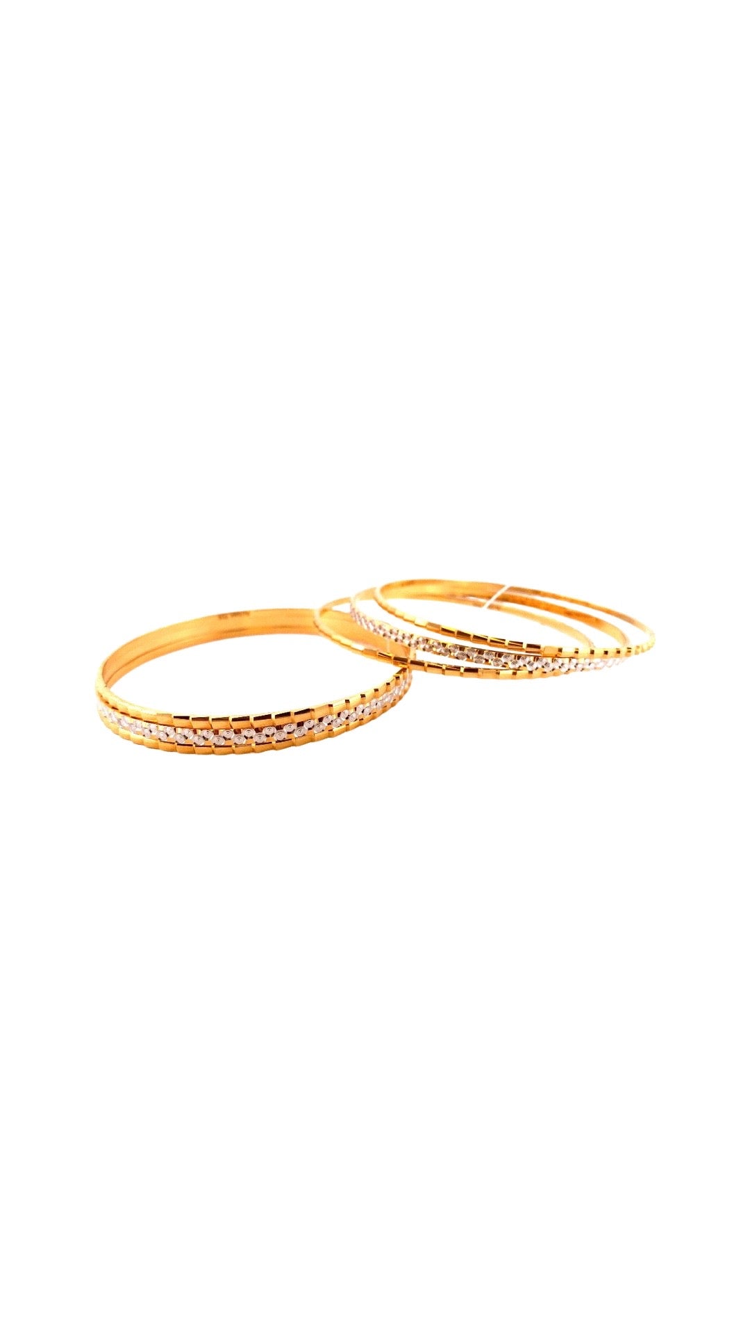 22K Gold Two-tone 6 Pieces Bangles Set