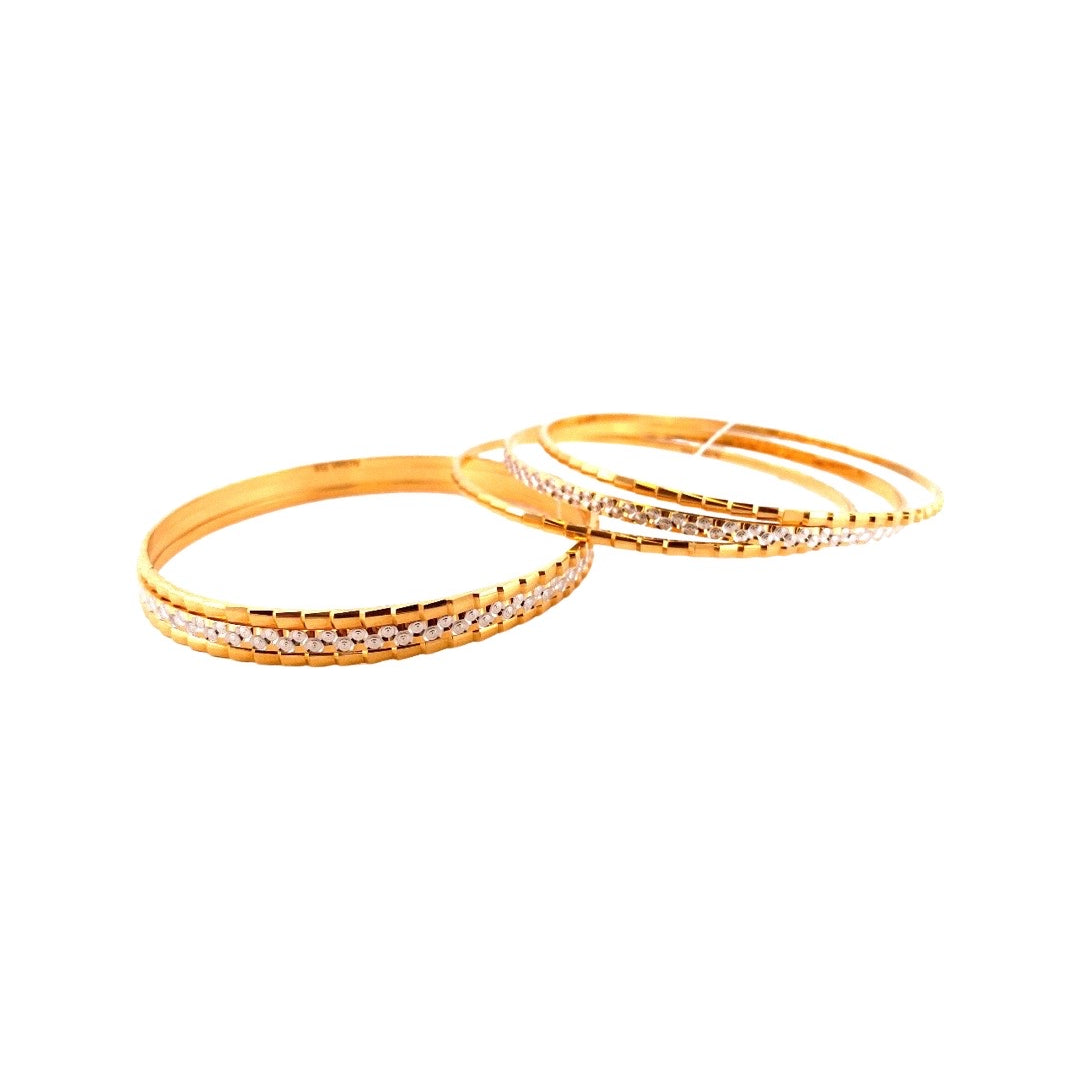 22K Gold Two-tone 6 Pieces Bangles Set