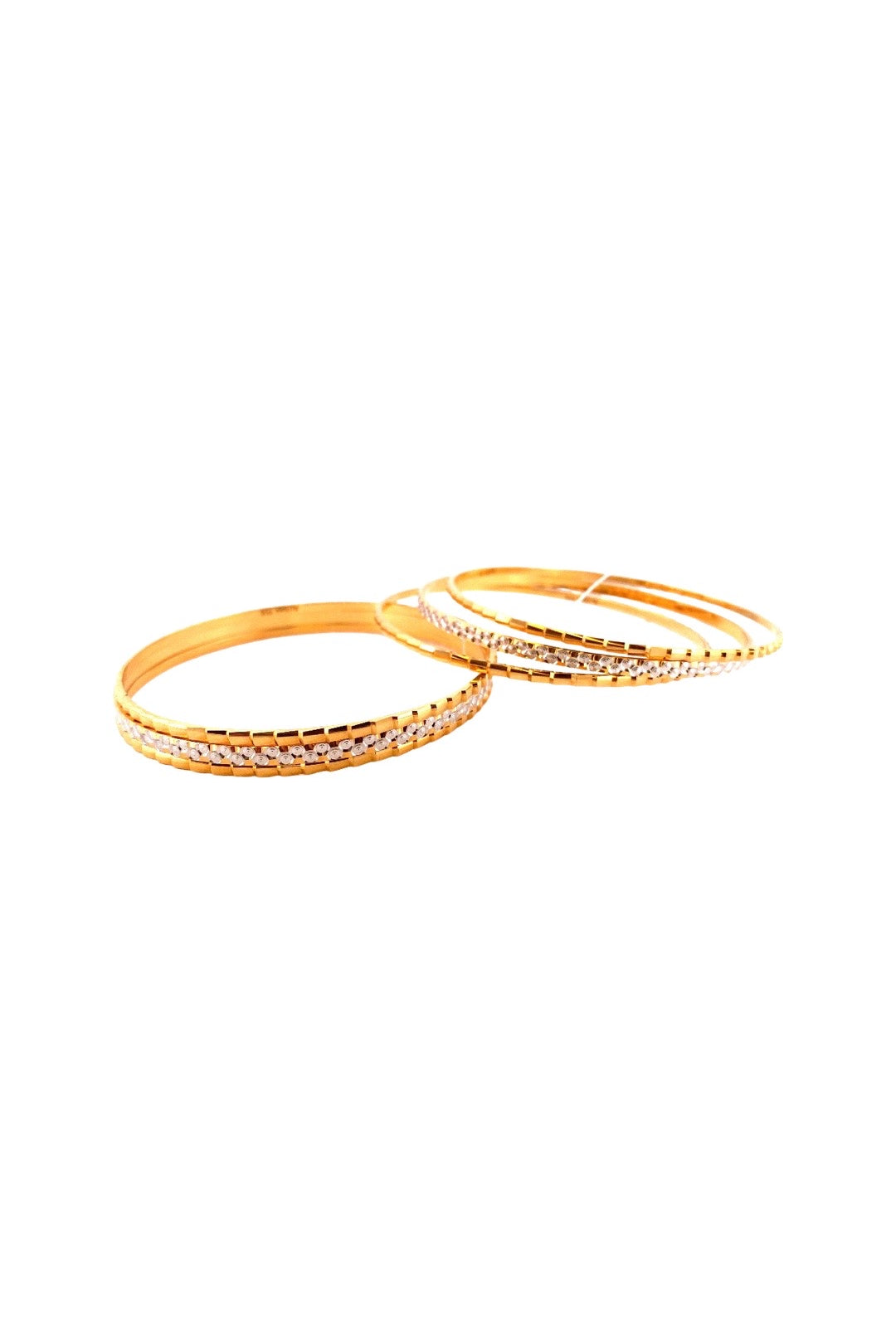 22K Gold Two-tone 6 Pieces Bangles Set