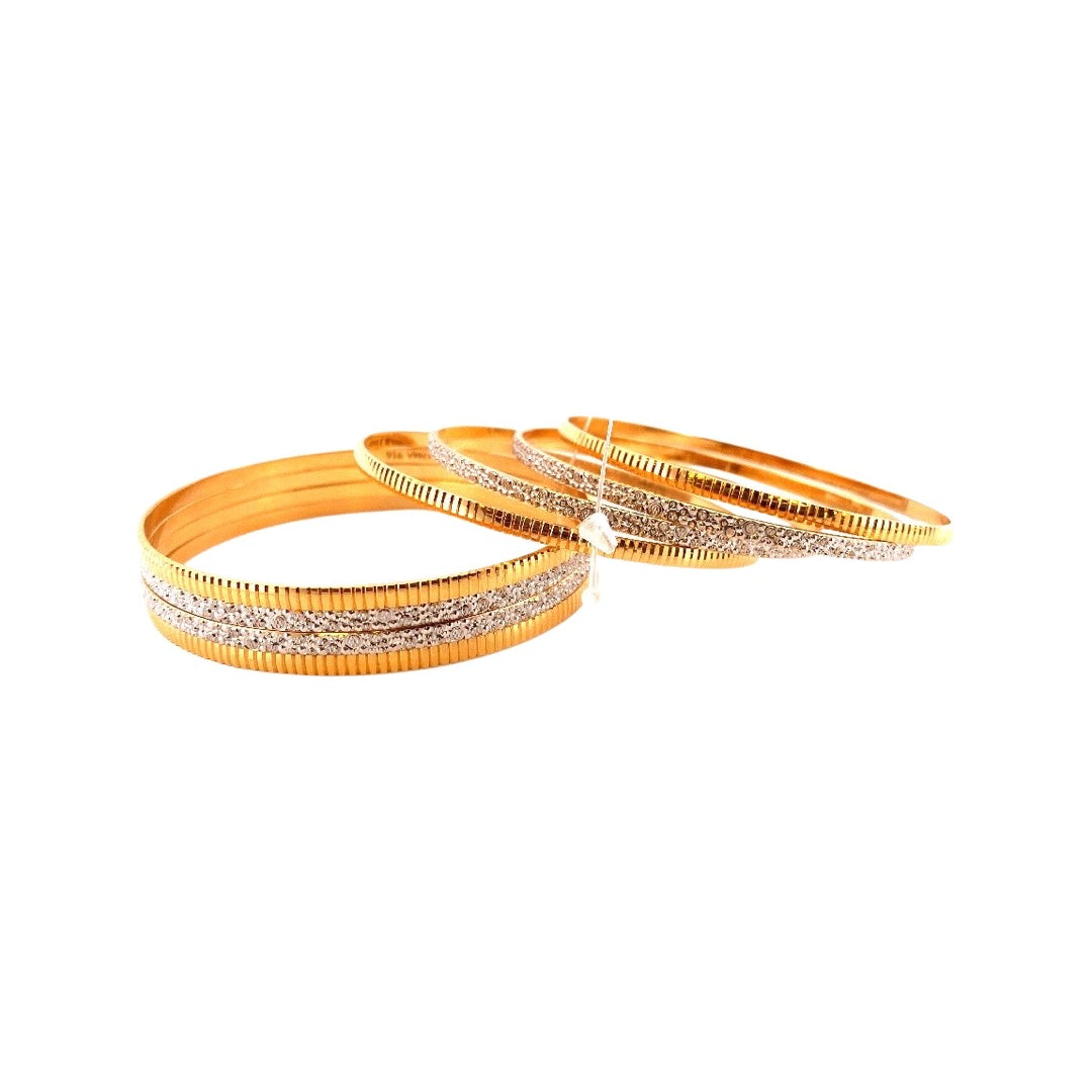 22K Gold Multi-design 8 Pieces Bangles Set