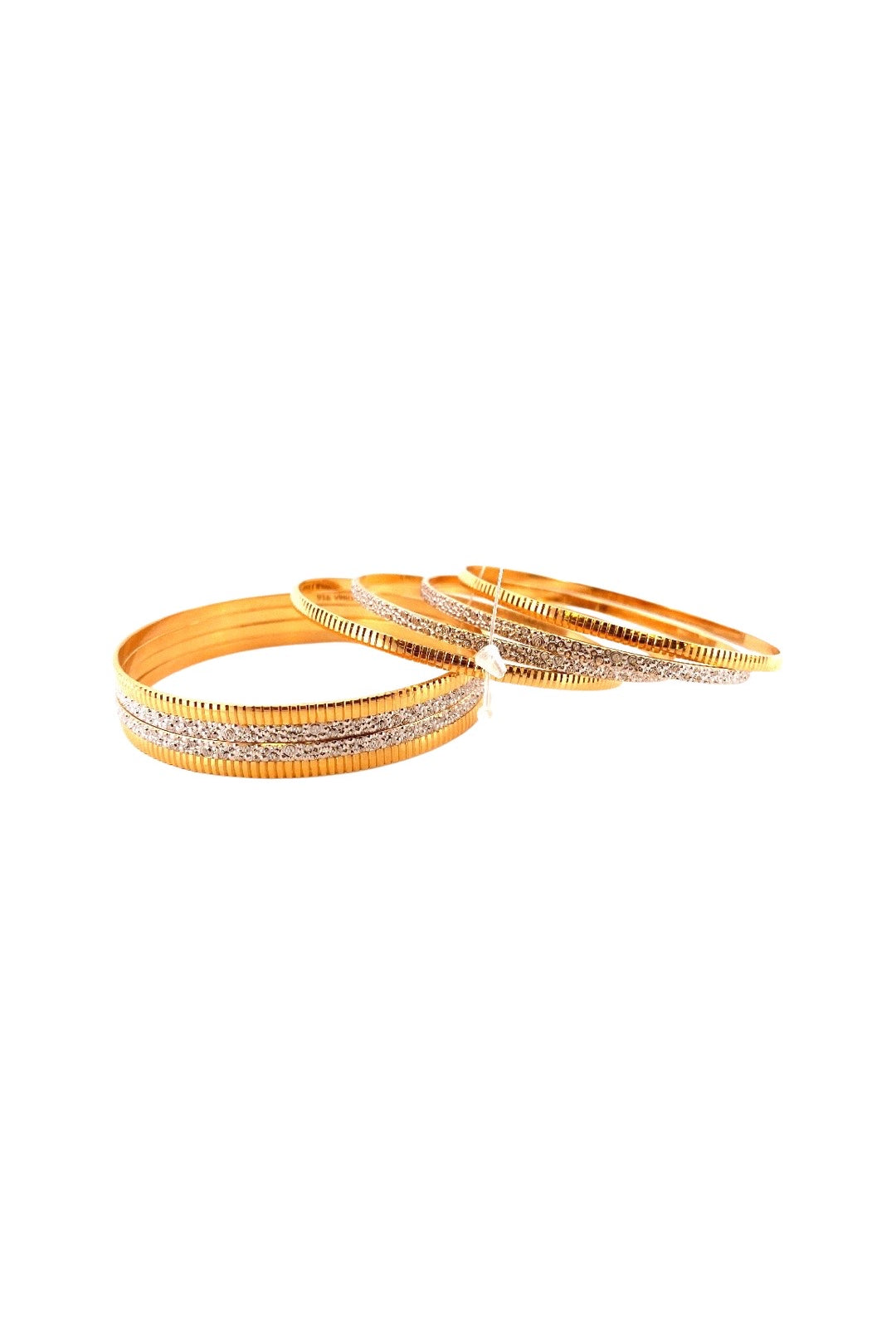 22K Gold Multi-design 8 Pieces Bangles Set